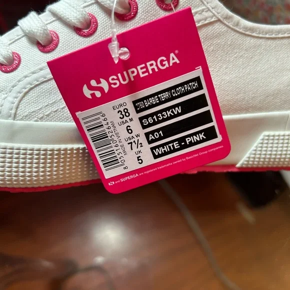 Superga Barbie Pink white shoes sneakers - Picture 2 of 6